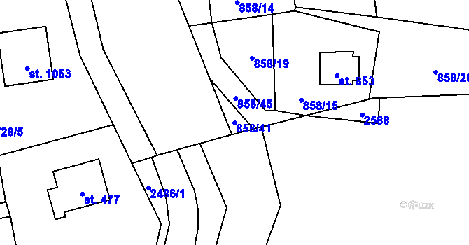 Parcela st. 858/41 v KÚ Dolní Lomná, Katastrální mapa
