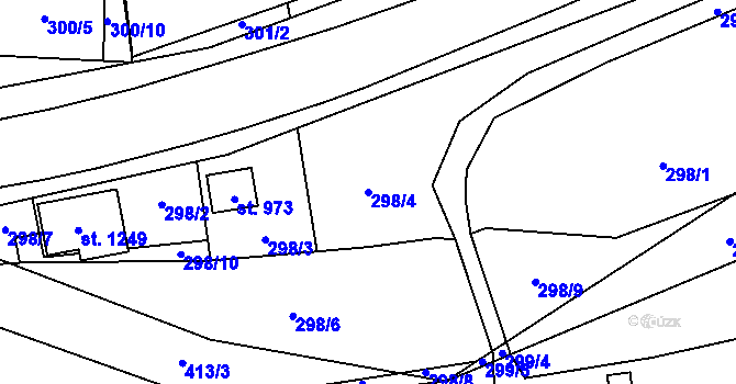 Parcela st. 298/4 v KÚ Dolní Lomná, Katastrální mapa