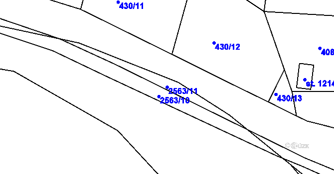 Parcela st. 2563/11 v KÚ Dolní Lomná, Katastrální mapa