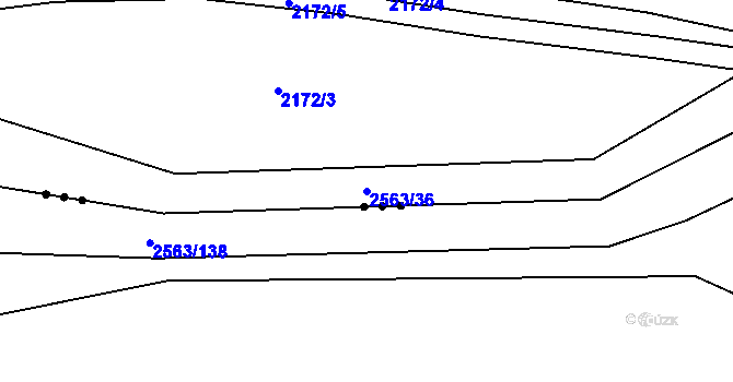 Parcela st. 2563/36 v KÚ Dolní Lomná, Katastrální mapa