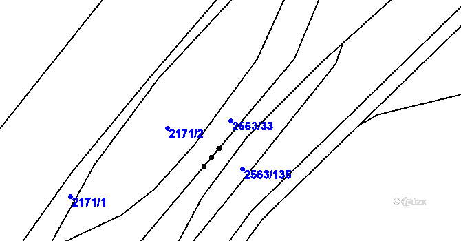 Parcela st. 2563/33 v KÚ Dolní Lomná, Katastrální mapa