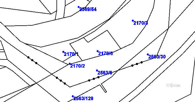 Parcela st. 2170/6 v KÚ Dolní Lomná, Katastrální mapa
