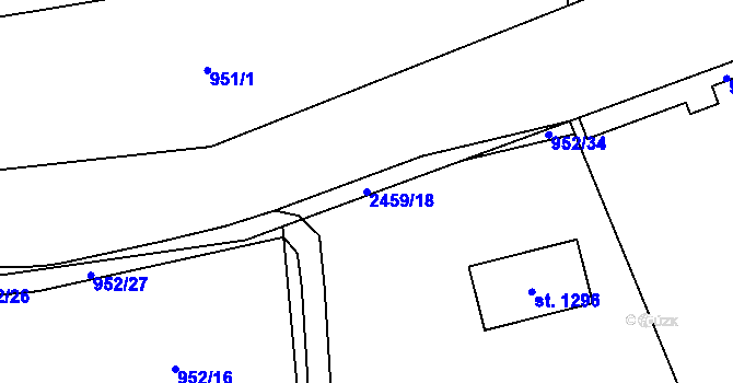 Parcela st. 2459/18 v KÚ Dolní Lomná, Katastrální mapa