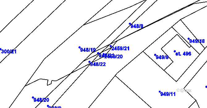 Parcela st. 2459/20 v KÚ Dolní Lomná, Katastrální mapa