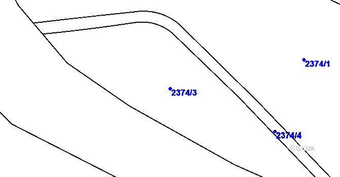 Parcela st. 2374/3 v KÚ Dolní Lomná, Katastrální mapa