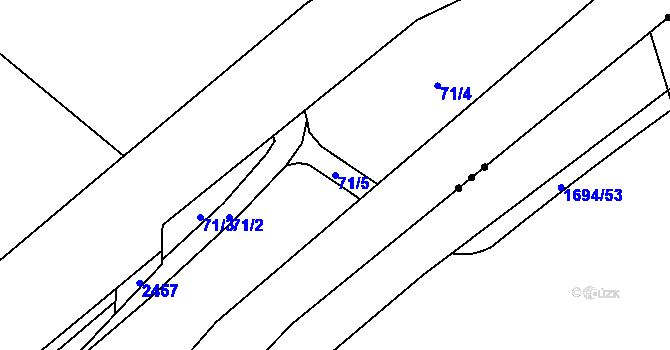 Parcela st. 71/5 v KÚ Dolní Lomná, Katastrální mapa