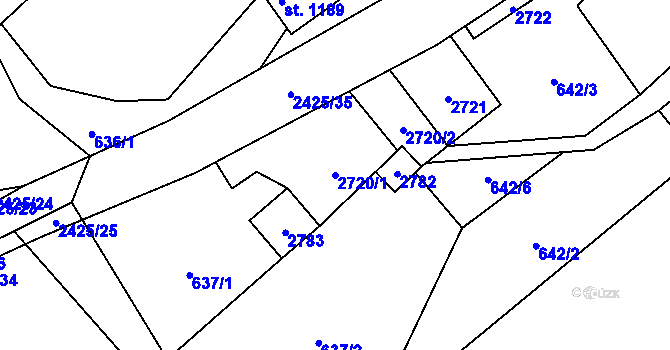 Parcela st. 2720/1 v KÚ Dolní Lomná, Katastrální mapa