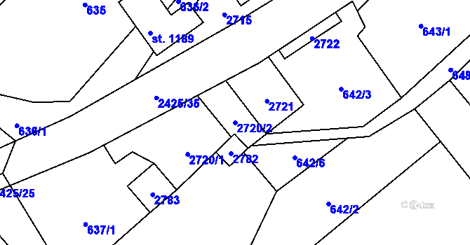 Parcela st. 2720/2 v KÚ Dolní Lomná, Katastrální mapa
