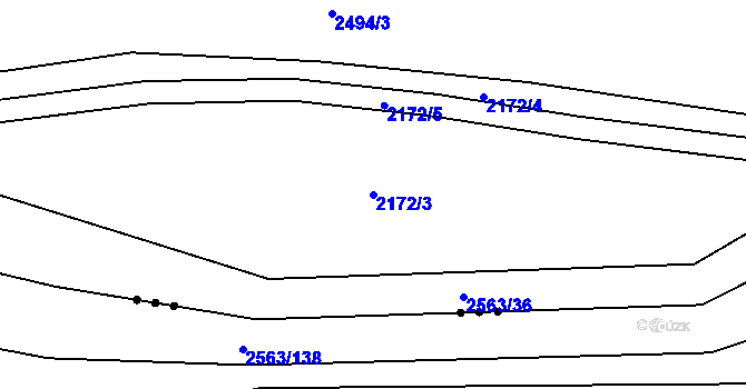Parcela st. 2172/3 v KÚ Dolní Lomná, Katastrální mapa