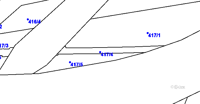 Parcela st. 417/4 v KÚ Dolní Lomná, Katastrální mapa