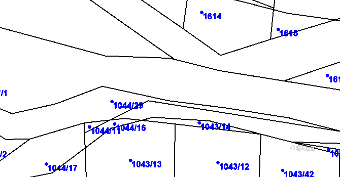 Parcela st. 1044/10 v KÚ Dolní Loučky, Katastrální mapa