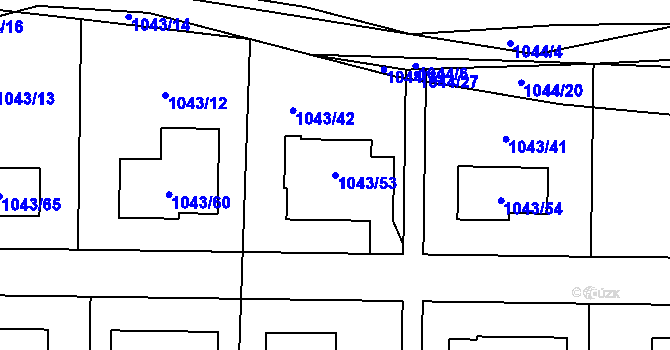 Parcela st. 1043/53 v KÚ Dolní Loučky, Katastrální mapa