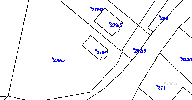 Parcela st. 279/7 v KÚ Dolní Loučky, Katastrální mapa