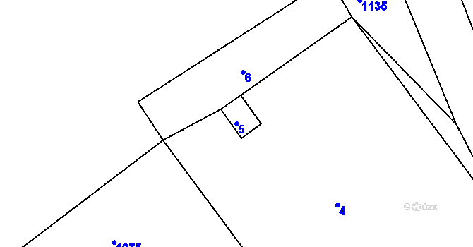 Parcela st. 5 v KÚ Dolní Loučky, Katastrální mapa