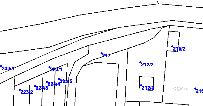 Parcela st. 217 v KÚ Dolní Loučky, Katastrální mapa