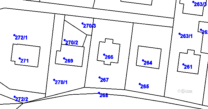 Parcela st. 266 v KÚ Dolní Loučky, Katastrální mapa