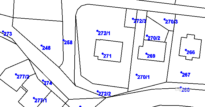 Parcela st. 271 v KÚ Dolní Loučky, Katastrální mapa