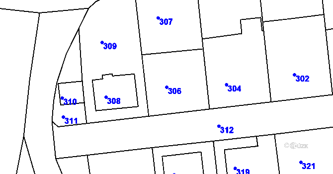 Parcela st. 306 v KÚ Dolní Loučky, Katastrální mapa