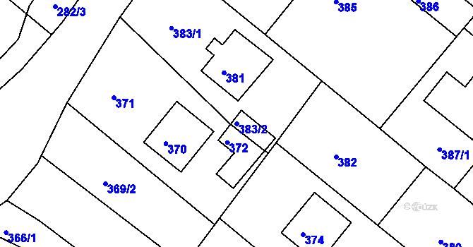 Parcela st. 383/2 v KÚ Dolní Loučky, Katastrální mapa