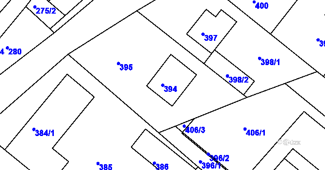 Parcela st. 394 v KÚ Dolní Loučky, Katastrální mapa