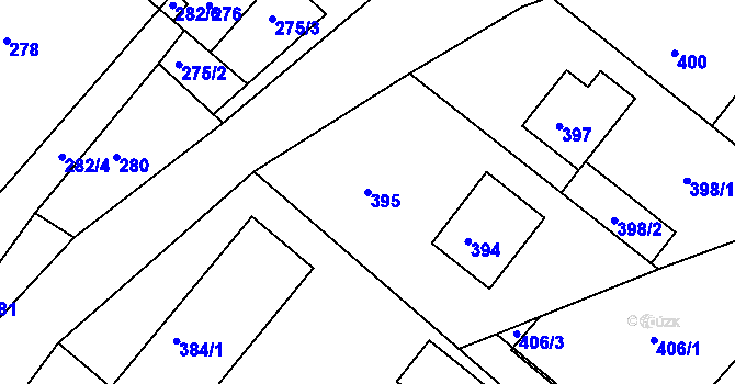 Parcela st. 395 v KÚ Dolní Loučky, Katastrální mapa