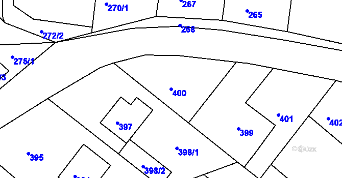 Parcela st. 400 v KÚ Dolní Loučky, Katastrální mapa