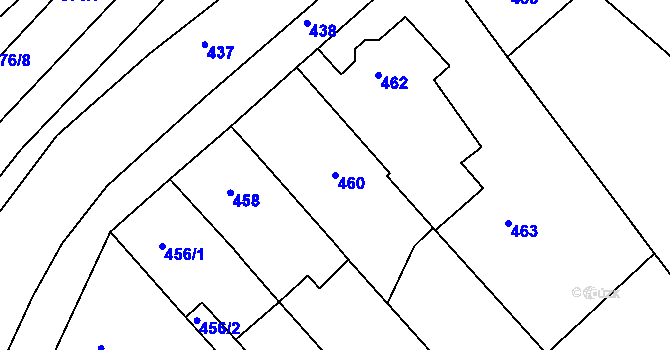 Parcela st. 460 v KÚ Dolní Loučky, Katastrální mapa