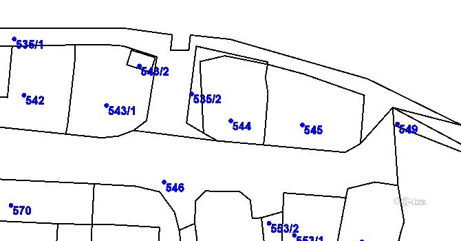 Parcela st. 544 v KÚ Dolní Loučky, Katastrální mapa