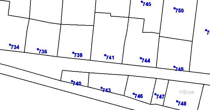 Parcela st. 741 v KÚ Dolní Loučky, Katastrální mapa