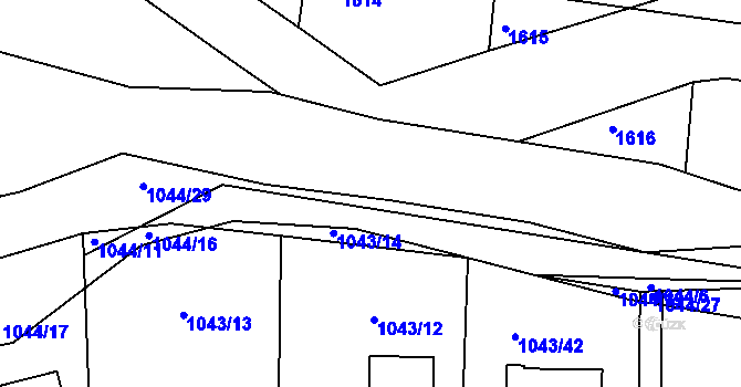 Parcela st. 1044/3 v KÚ Dolní Loučky, Katastrální mapa