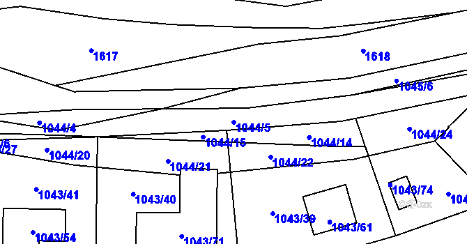 Parcela st. 1044/5 v KÚ Dolní Loučky, Katastrální mapa