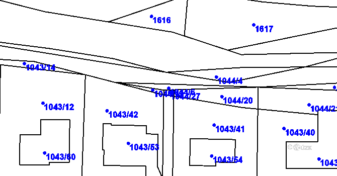 Parcela st. 1044/6 v KÚ Dolní Loučky, Katastrální mapa