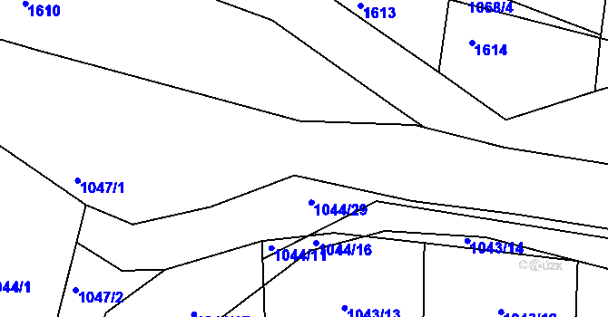 Parcela st. 1044/8 v KÚ Dolní Loučky, Katastrální mapa
