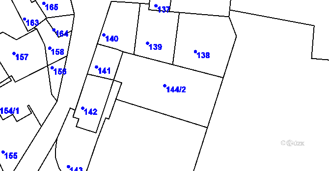 Parcela st. 144/2 v KÚ Dolní Loučky, Katastrální mapa