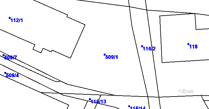 Parcela st. 509/1 v KÚ Střemchoví, Katastrální mapa