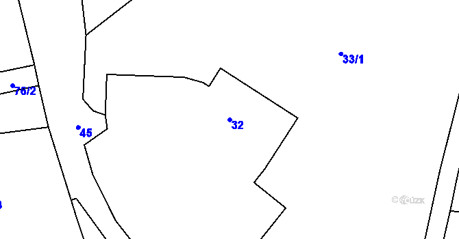 Parcela st. 32 v KÚ Střemchoví, Katastrální mapa