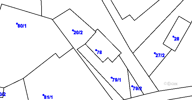 Parcela st. 78 v KÚ Střemchoví, Katastrální mapa