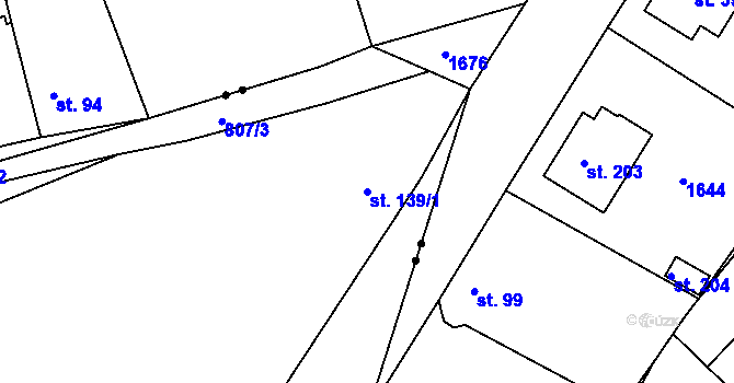 Parcela st. 139/1 v KÚ Dolní Lukavice, Katastrální mapa
