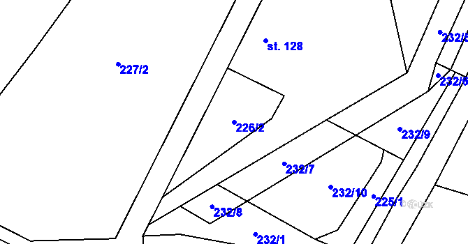 Parcela st. 226/2 v KÚ Dolní Lukavice, Katastrální mapa