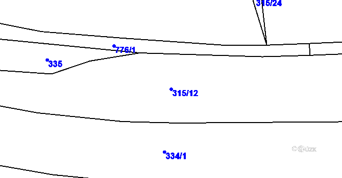 Parcela st. 315/12 v KÚ Dolní Lukavice, Katastrální mapa