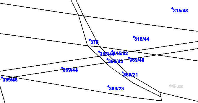 Parcela st. 315/45 v KÚ Dolní Lukavice, Katastrální mapa