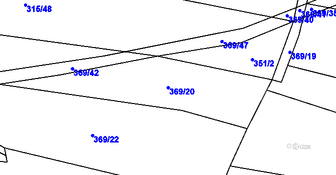 Parcela st. 369/20 v KÚ Dolní Lukavice, Katastrální mapa