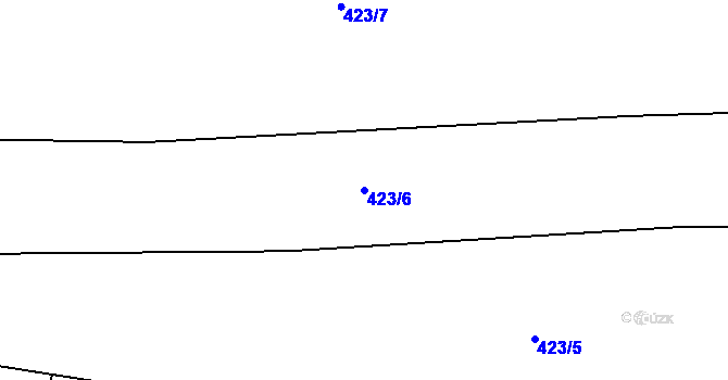 Parcela st. 423/6 v KÚ Dolní Lukavice, Katastrální mapa