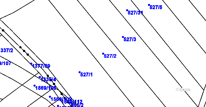 Parcela st. 527/2 v KÚ Dolní Lukavice, Katastrální mapa