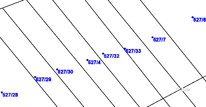 Parcela st. 527/32 v KÚ Dolní Lukavice, Katastrální mapa