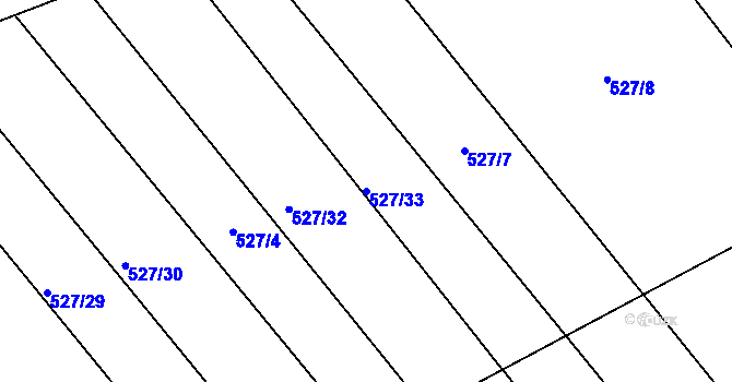 Parcela st. 527/33 v KÚ Dolní Lukavice, Katastrální mapa