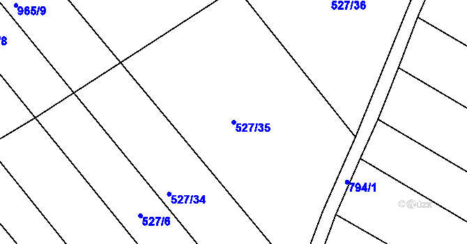Parcela st. 527/35 v KÚ Dolní Lukavice, Katastrální mapa