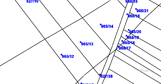 Parcela st. 965/13 v KÚ Dolní Lukavice, Katastrální mapa