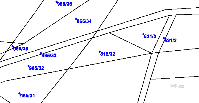 Parcela st. 815/32 v KÚ Dolní Lukavice, Katastrální mapa