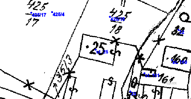 Parcela st. 25 v KÚ Horní Lukavice, Katastrální mapa